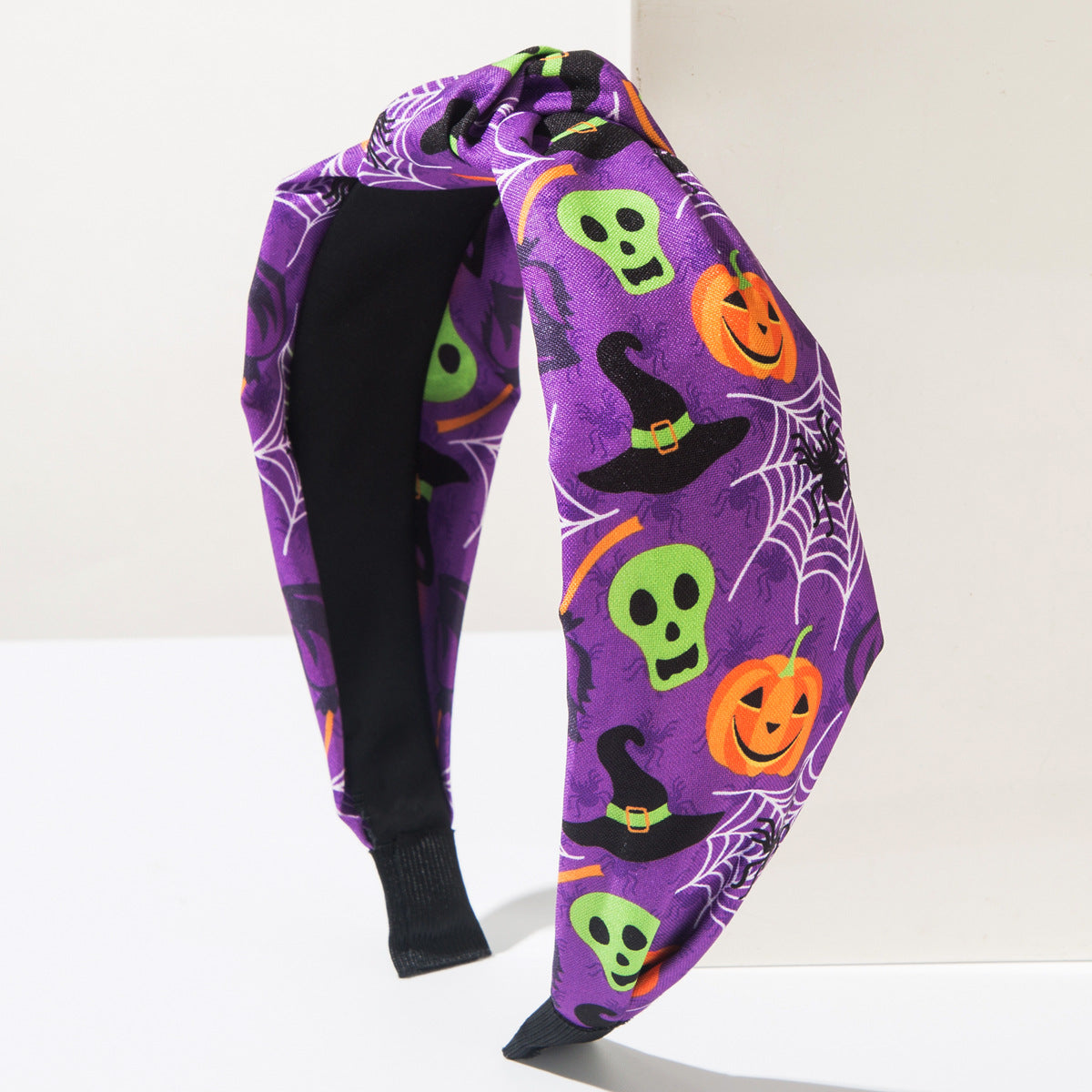 Wholesale  Headband Skull Pumpkin Bat  Printed Fabric Holiday Party Hair Accessories